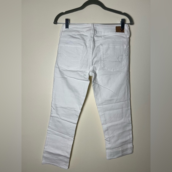 American Eagle Outfitters Women White Jeans Pants 2 Mid Rise Straight Leg Casual - Picture 3 of 16
